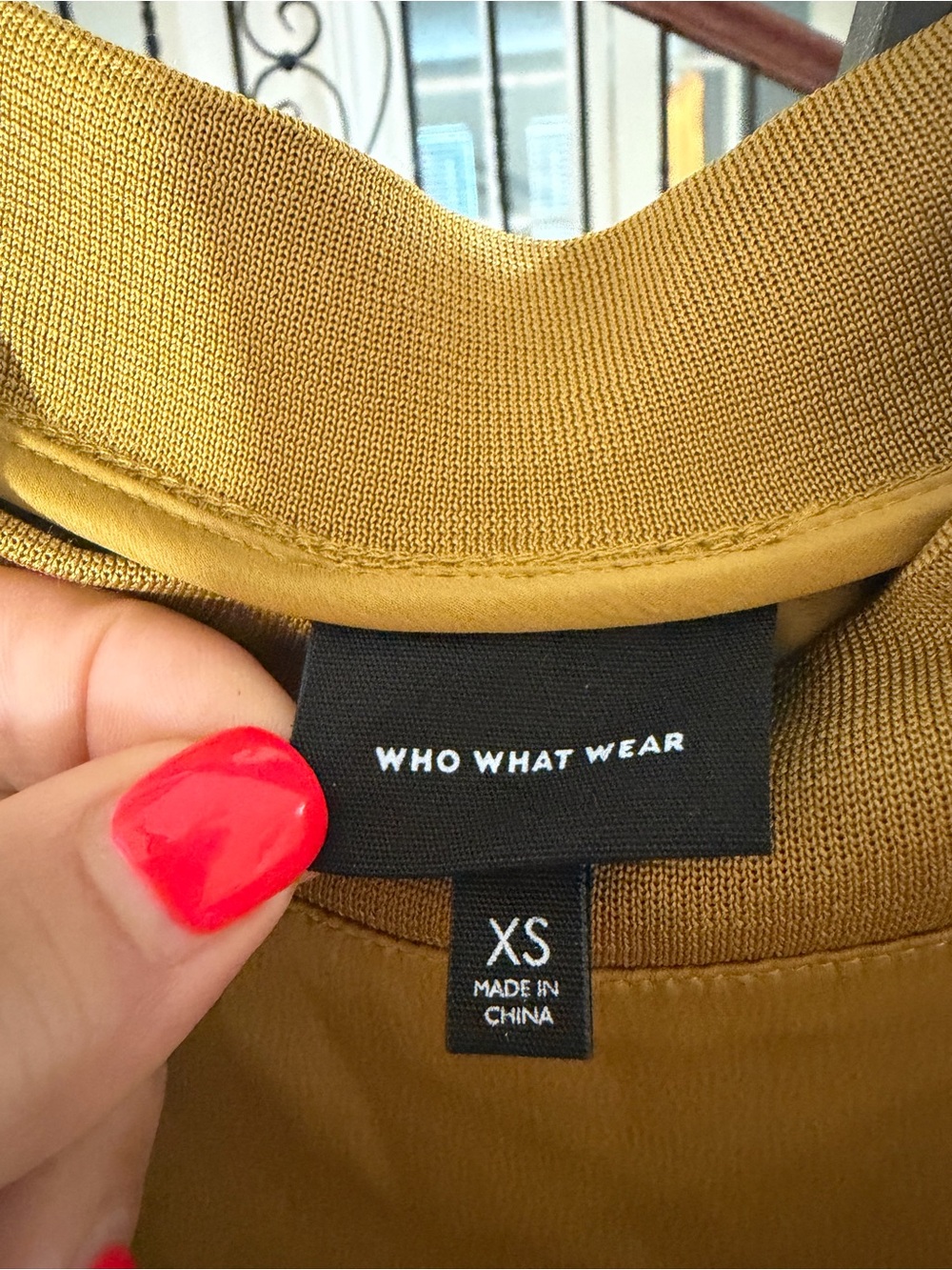 Who What Wear Olive Midi Dress with Puff Sleeves and Waist Tie - Picture 4 of 5